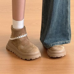 牛绒版~巨好看厚底博肯短靴女2025秋冬新款小个子美拉德马丁靴