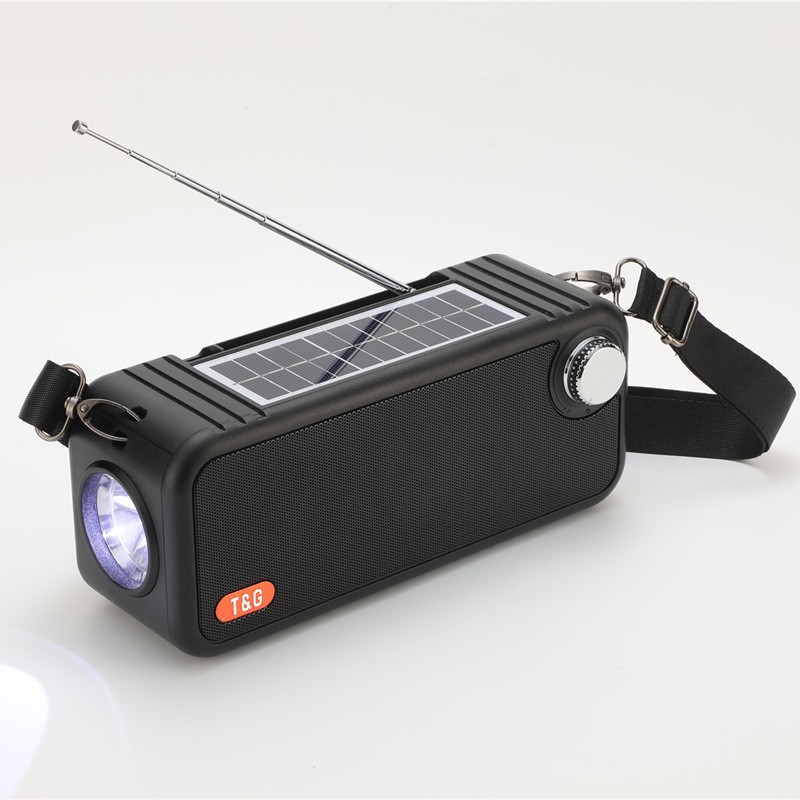 Transfronterizo TG637 altavoz Bluetooth portátil al aire libre doble tarjeta de linterna solar subwoofer