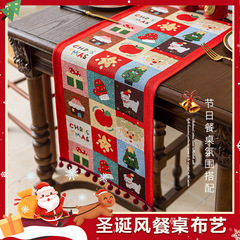 新しいクリスマススタイルテーブルフラグレッドライト高級西洋レストラン暖炉キャビネットロング布雰囲気テーブルフラグクロスボーダー配送