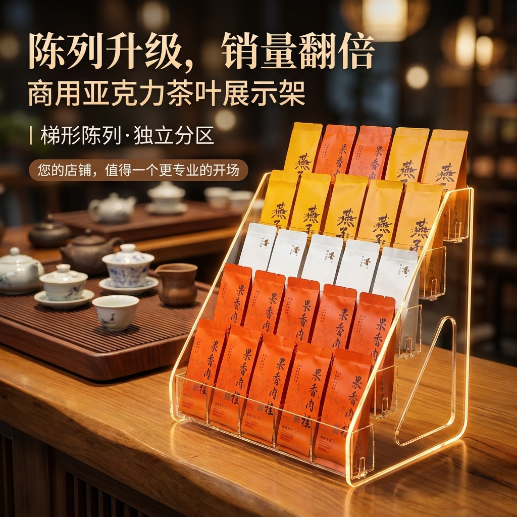 Tea bag storage rack for desktop, coffee capsules, tea leaves, tea room, office bar counter, dining table display shelf