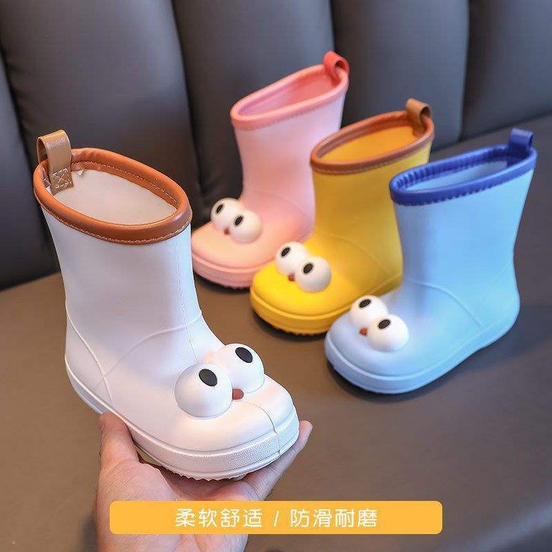 Eva Kidsren's Rain Boots High Rain Boots All Year Round Cartoon Cute Boys and Girls 2025 New Waterproof Outer Rain Boots