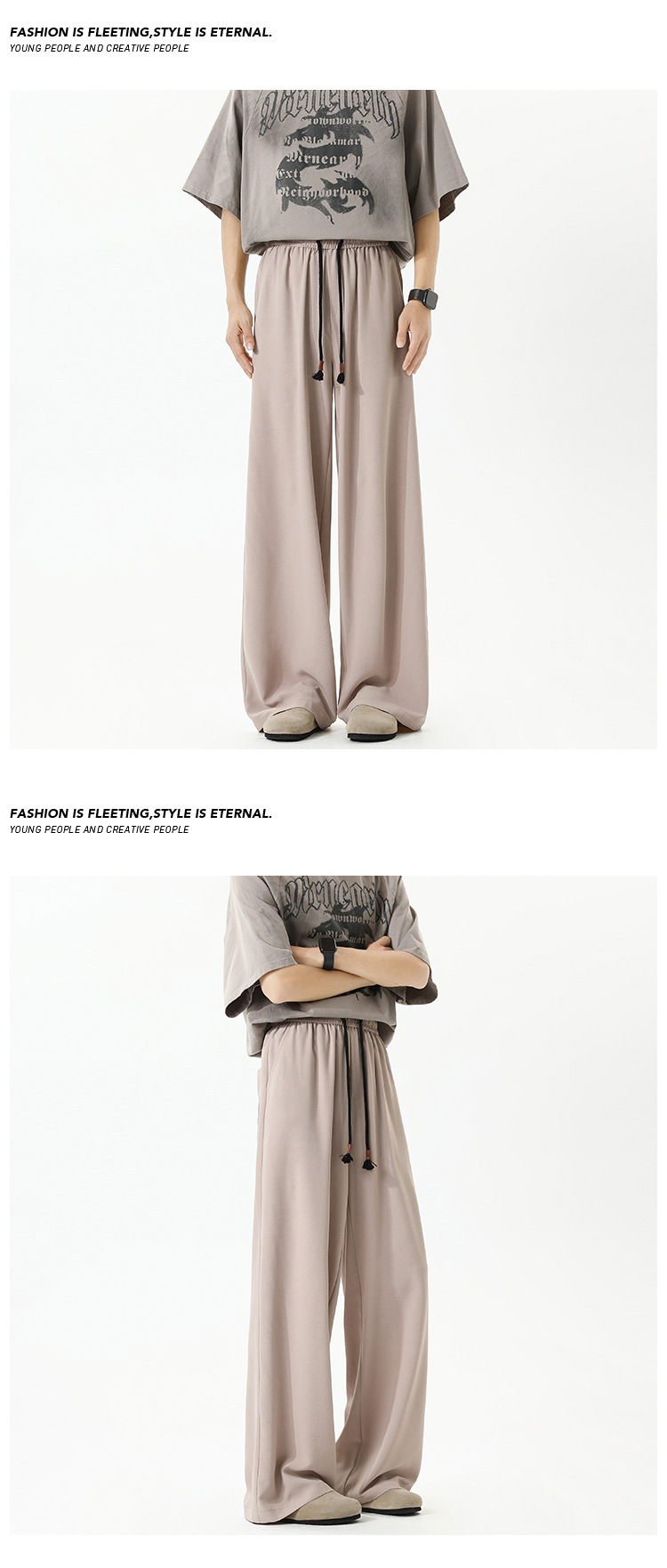 Herren Freizeithose Aus Eisseide Locker Sitzend Sommer Trend_voghion.com