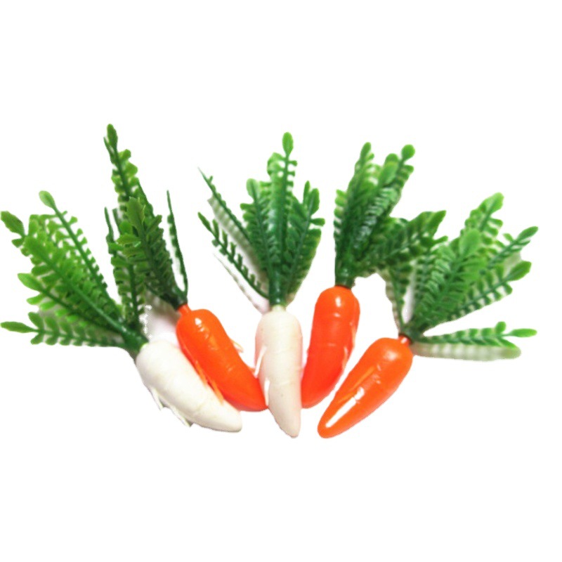 6.2cm high simulation red and white radish model simulation vegetable plant sand table carrot cake baking ornaments