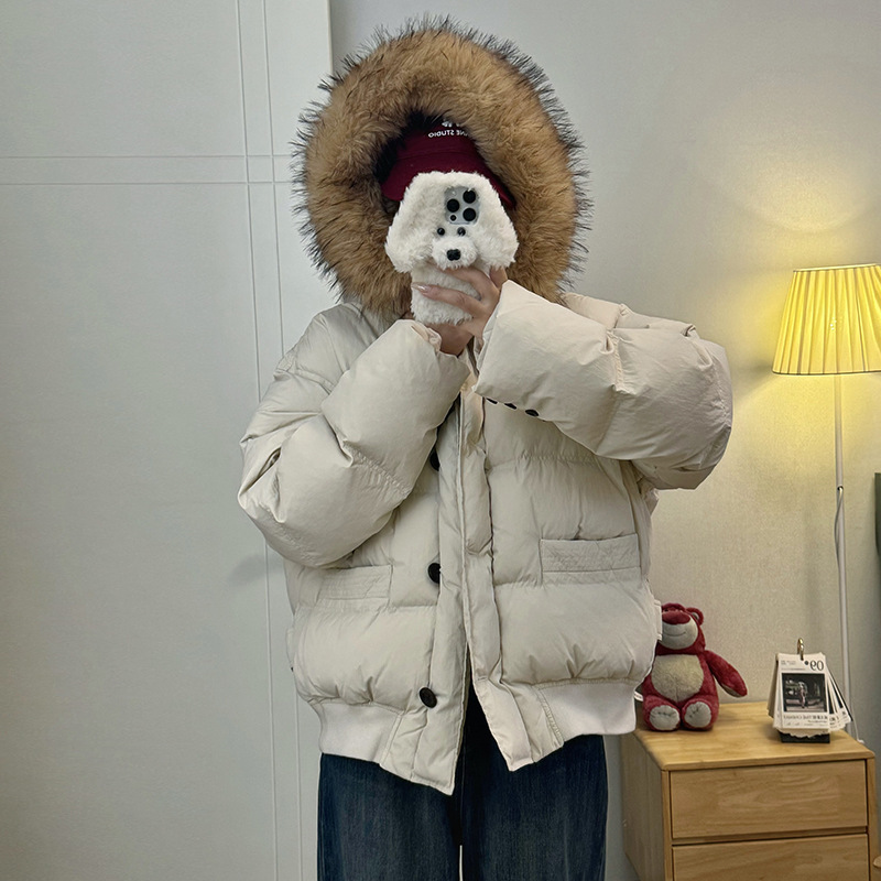 Short winter design down jacket with down