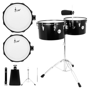 Factory direct 13 inch 14 inch Tianba drum with cowbell percussion instrument black Tianba drum Tianba drum Latin drum