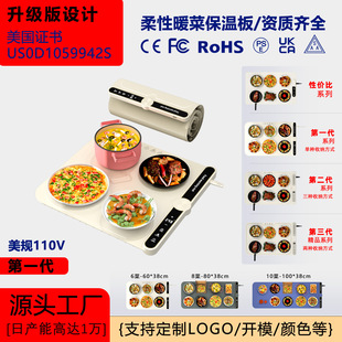 Smart Home Warming Plate Mat, Silicone Dining Table Heating Pad, Flexible Rollable Food Insulation Pad, Intelligent Temperature Control