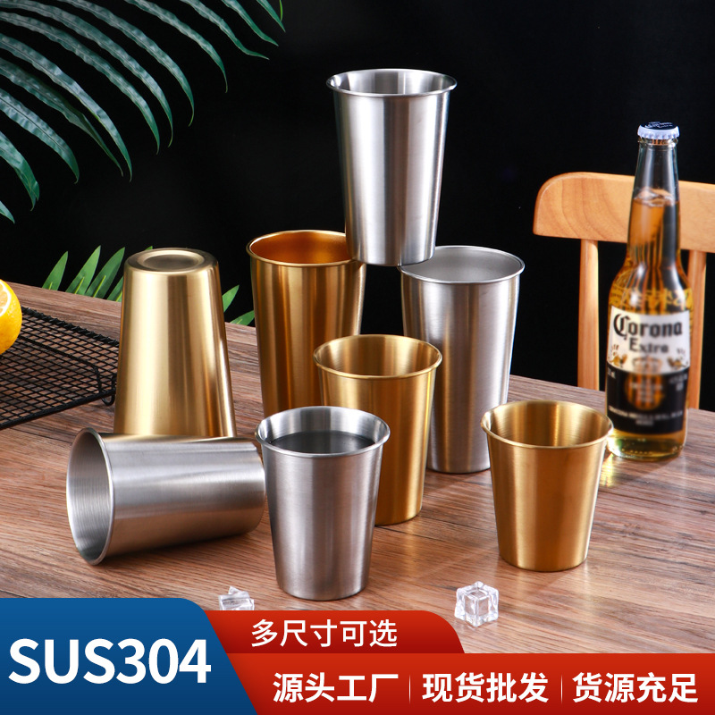 Taza de cerveza de acero inoxidable 304 transfronteriza, taza de café, taza para niños, doble aislamiento térmico, barbacoa al aire libre, taza de agua coreana