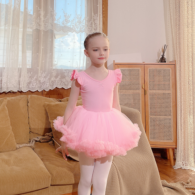 thumbnail image 3 of Ropa de baile para niños Ropa de práctica dividida de manga corta para niños Ropa de baile de ballet para niñas Ropa de actuación de baile para niños, 3 of 6
