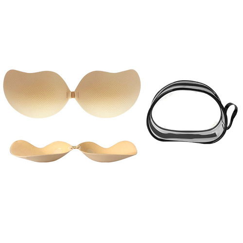 Hand Brushing Silicone Mesh Fabric Mango Cup Bra Pouch Small Cup Push-up Thick Invisible Breathable Bra Milk Pad