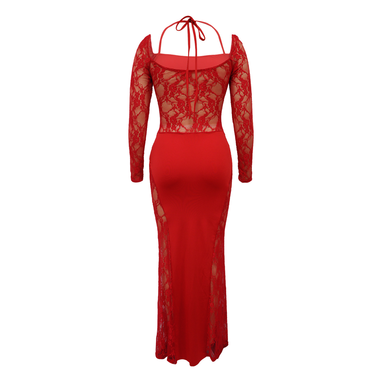 Elegant Women's Lace Splicing Evening Dress For Special Occasions_voghion.com