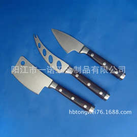 F-041A不锈钢彩木柄芝士刀奶油刀比萨刀黄油刀牛油刀钢头刀孔刀