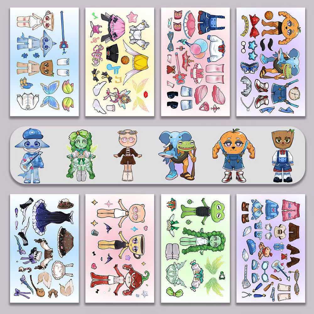 Caja de ritmo de cambio de pegatinas con rompecabezas para niños cuentas de mano para chicas DIY juguetes divertidos descomprimidos a mano