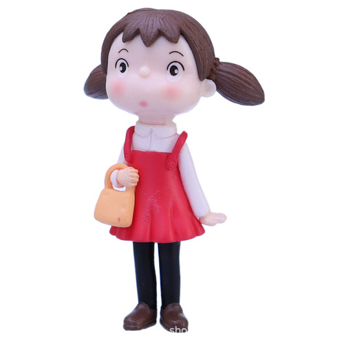 Cute girl character doll ornaments doll figure Q cute big face girl heart miniature model cake accessories