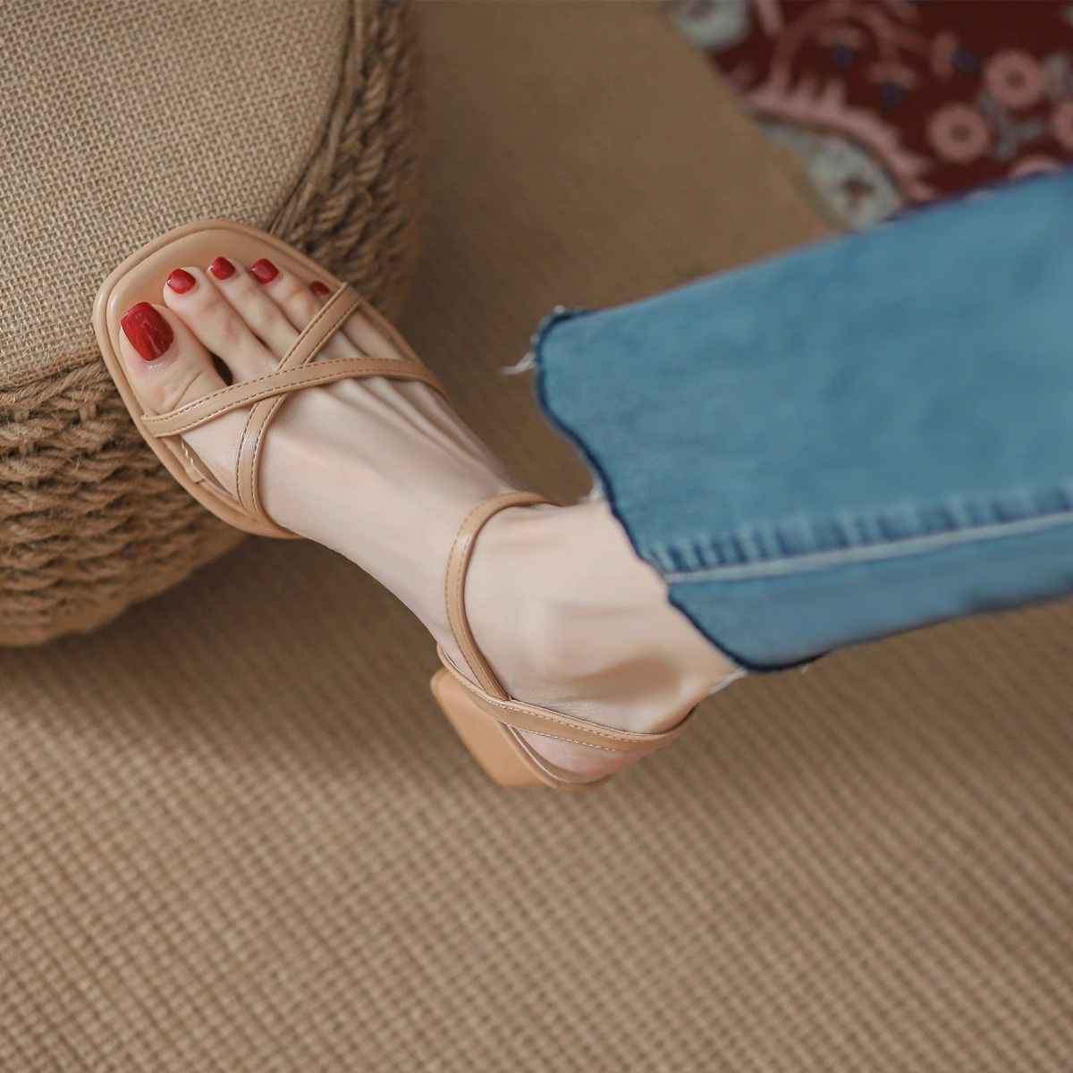 Summer romantic and delicate elegant fashionable sandals with a…