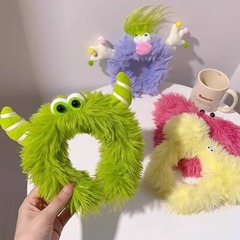 面白くて醜い人形のヘッドバンド、毛皮のようなヘアバンド、秋冬のヘアアクセサリー、かわいい女性のヘッドバンド、洗顔や写真撮影用のヘアピン