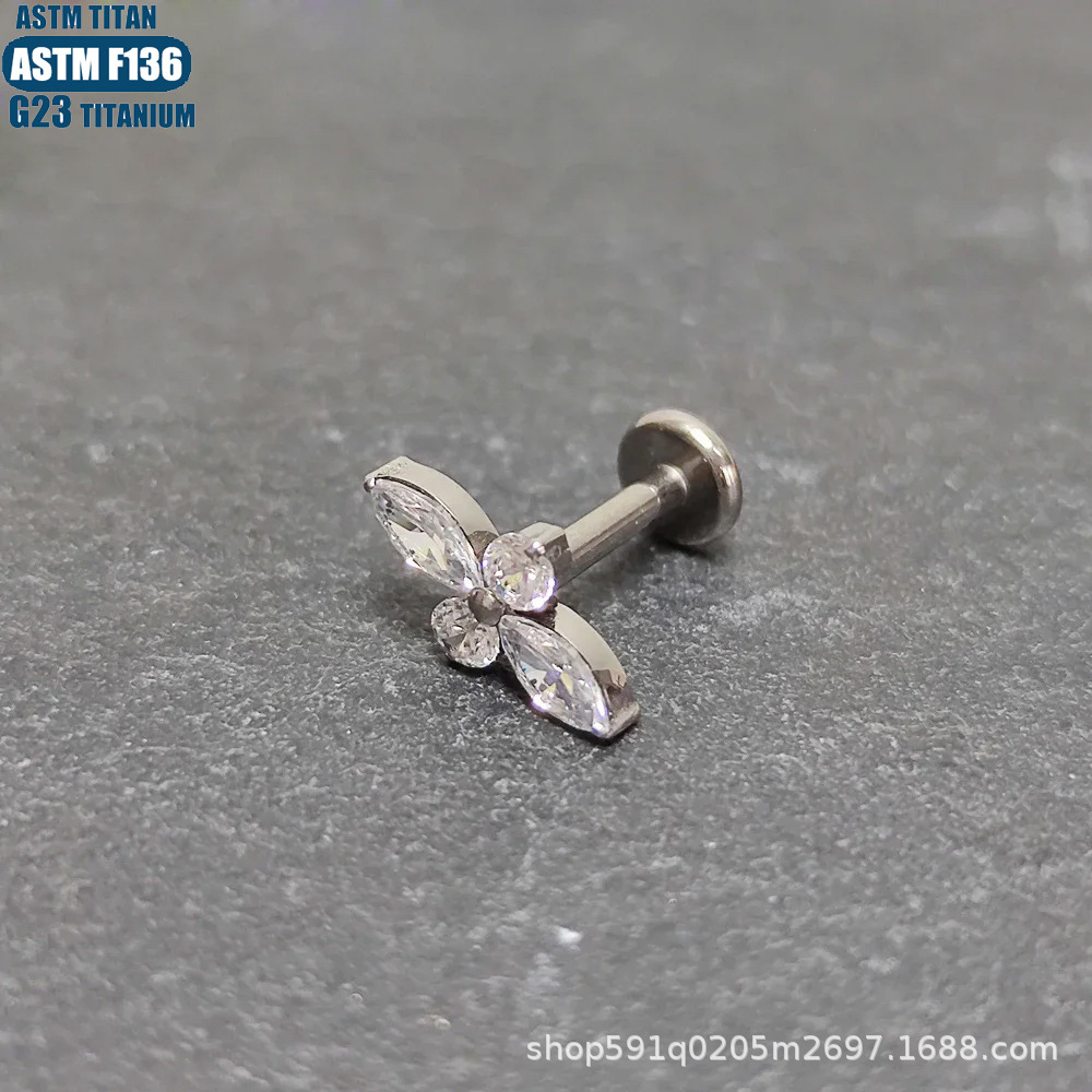 Pointed titanium steel lip stud product view
