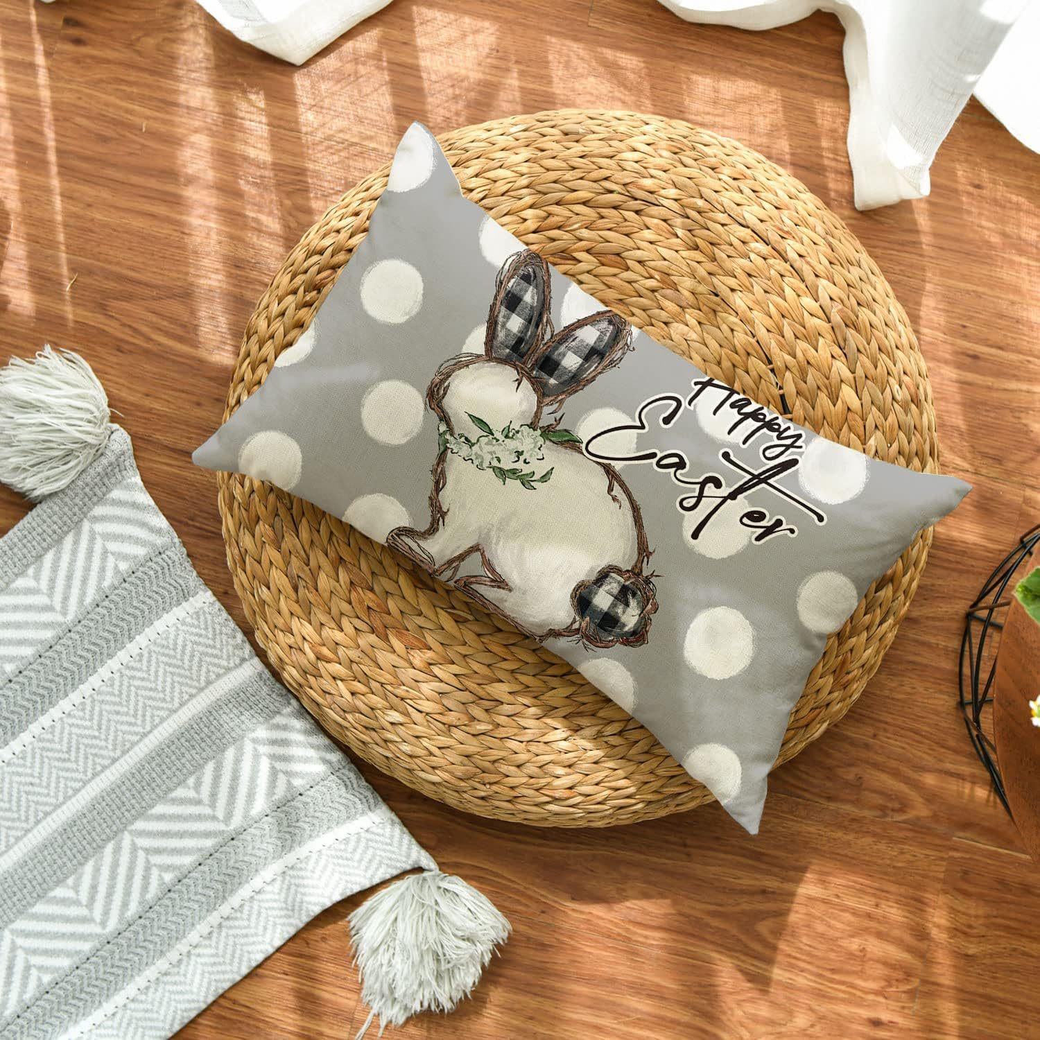 75g Weight Pillow Cases Home Textiles & Decor Type pillow case Event & Party Supplies Polyester Material Rabbit Pattern Simple Style Style Simple Style Rabbit Polyester Pillow Cases 5
