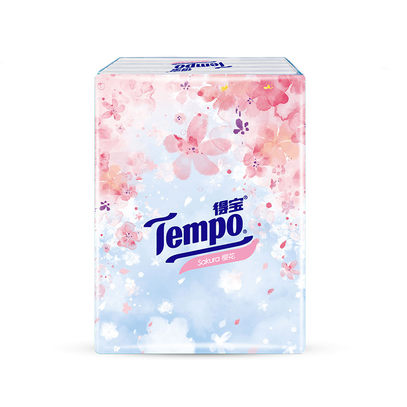 Tempo Treasure 12 Pack Facial Tissues Cherry Blossom Scent Portable Tissues T0131 Napkin Facial Tissue Family Size