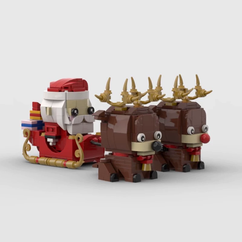 Конструктор MOC олень и Санта головастики