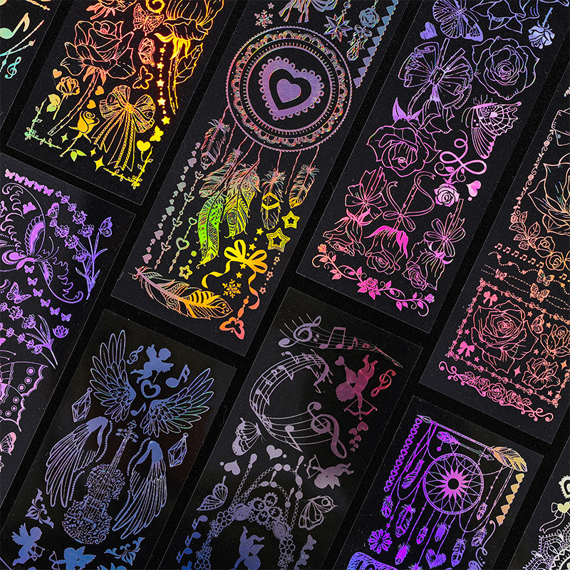 Misteriosa tierra serie vintage caliente plata láser pegatinas DIY diario decoración material impermeable PVC papelería pegatinas