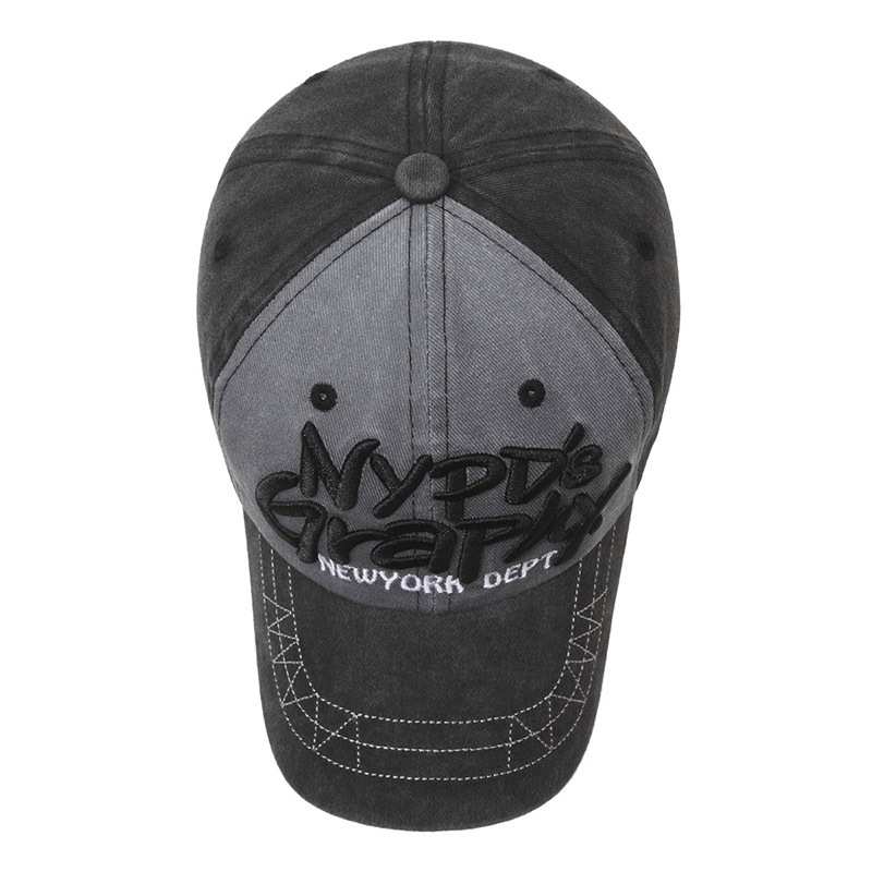Fashionable washed vintage letter embroidered duckbill trendy men's personality street women's sun shading baseball hat_voghion.com