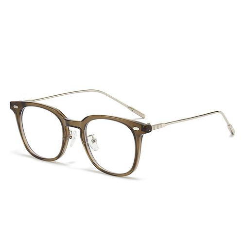 New anti-blue light flat mirror cold tea color artifact transparent glasses frame female trendy finished myopia glasses