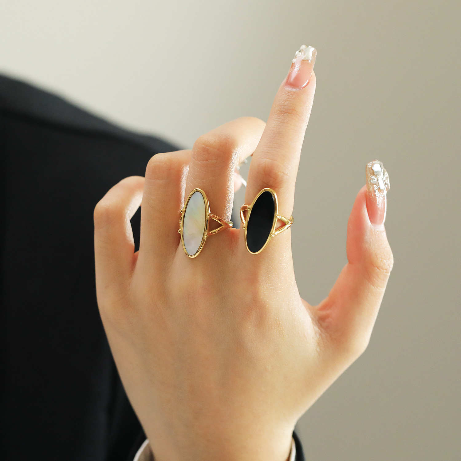 1 Piece Quantity Real Gold Plated Color Block 304 Stainless Steel Simple Style Classic Style Waterproof Non Tarnish Rings