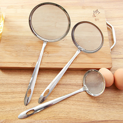 Stainless steel mesh oil leakage and grease isolation foam filter oil filter spoon fine mesh colander fishing oil spoon