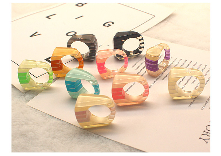 1 Piece Fashion Stripe Resin Womenu0027S Rings
