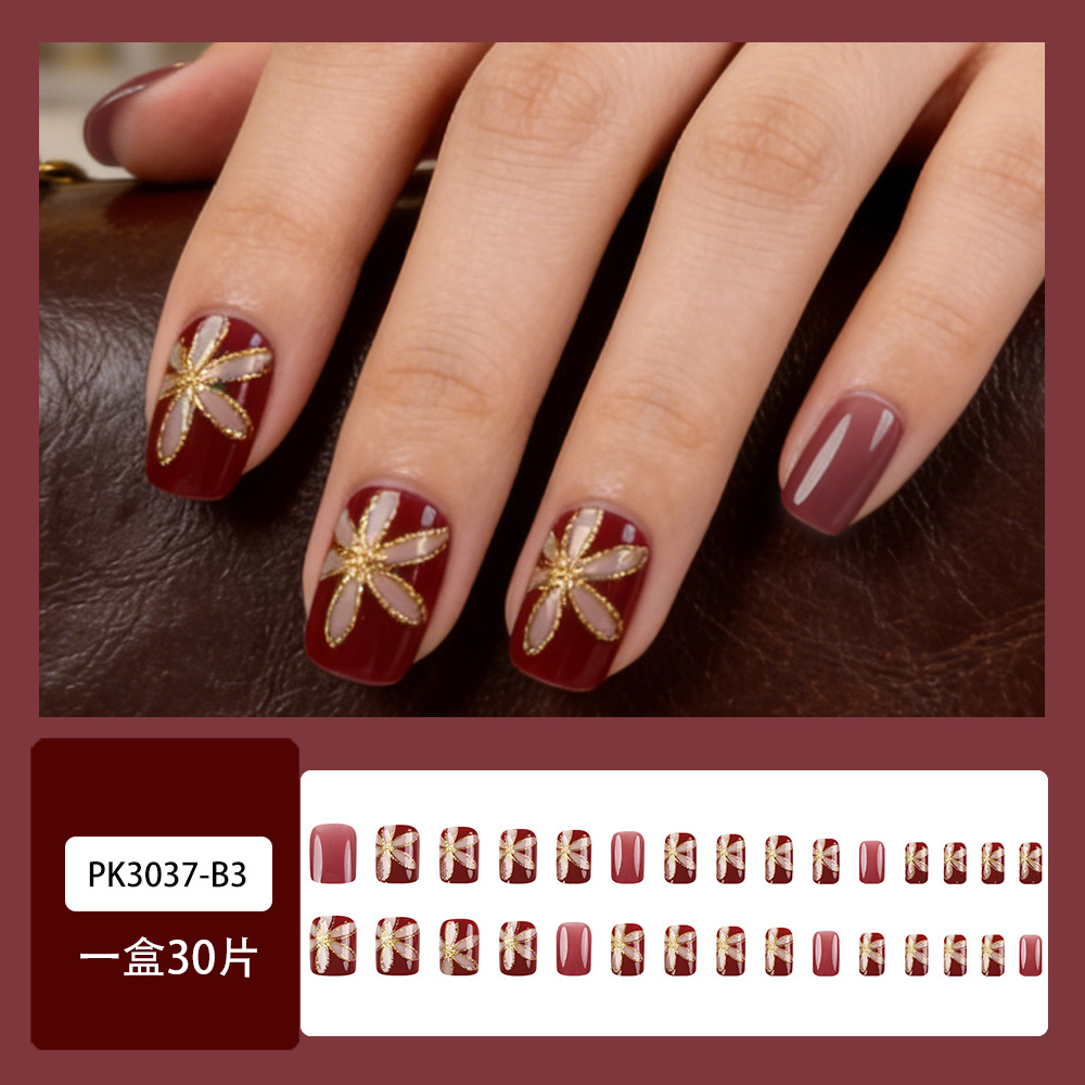 Desgaste de uñas falso transfronterizo de uñas de longitud media pieza de uñas desmontable pieza de uñas producto terminado uñas al por mayor