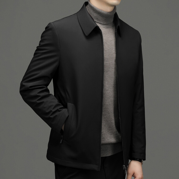 Otoño e invierno nueva ropa de hombre cálida y gruesa chaqueta de color sólido para hombres jóvenes y de mediana edad