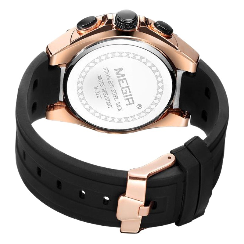クロスボーダー腕时计megirミゲルメンズ腕时计ファッション蜂の巣多机能クロノクォーツ时计2127