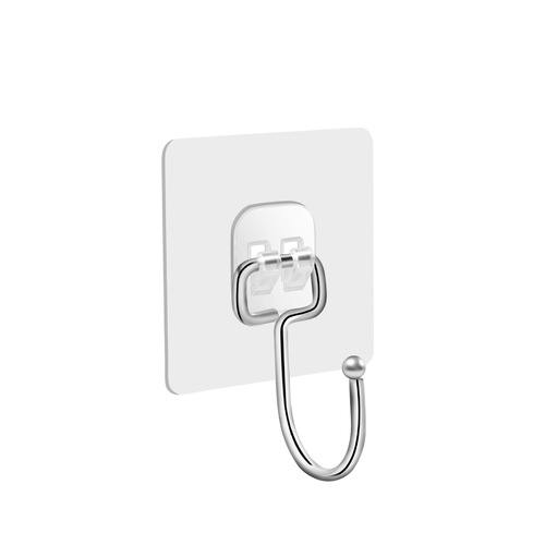 Strong Adhesive No-Nail Kitchen Bathroom Transparent Hook Heavy Duty No-Trace Wall Mount Adhesive Hook