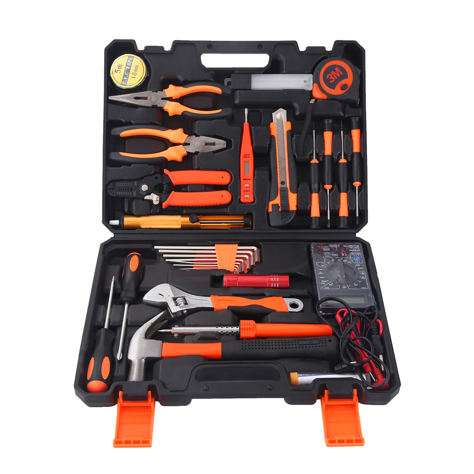 Acero al carbono conjunto integral de herramientas de hardware para el hogar caja de herramientas de reparación combinación multifuncional caja de herramientas de reparación de automóviles manual