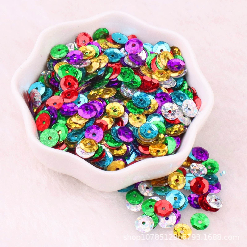 6mm серебристый с ажурной подошвой sequins, ярко светящийся лазерный круглый вогнутый планшет DIY пошив одежды вспомогательные материалы аксессуары