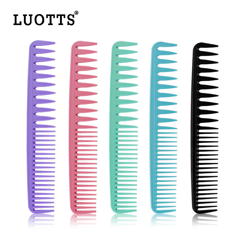 LUOTTSColor Hairdressing Cutting Comb Plastic Double-tooth Styling Combing Hairdressing Hair Smoothing Comb