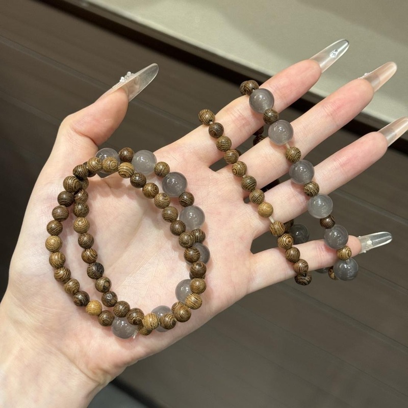 新中式半城山水串珠手链双层叠戴古风复古百搭手串|undefined
