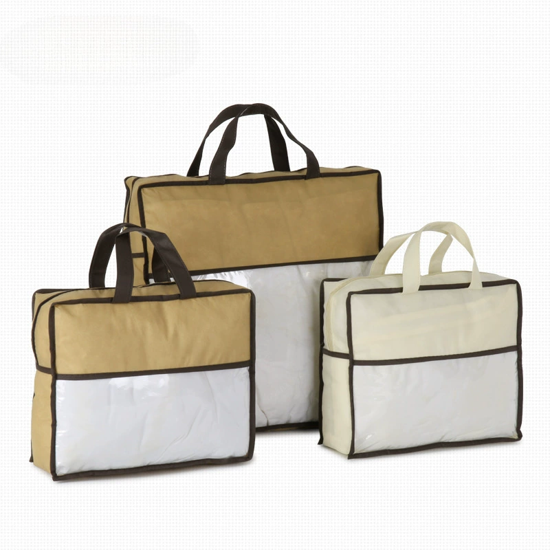 Упаковочная сумка из нетканого материала с молнией, прозрачная упаковка, стеганое одеяло, система хранения, 63x, комплект из 4 шт.