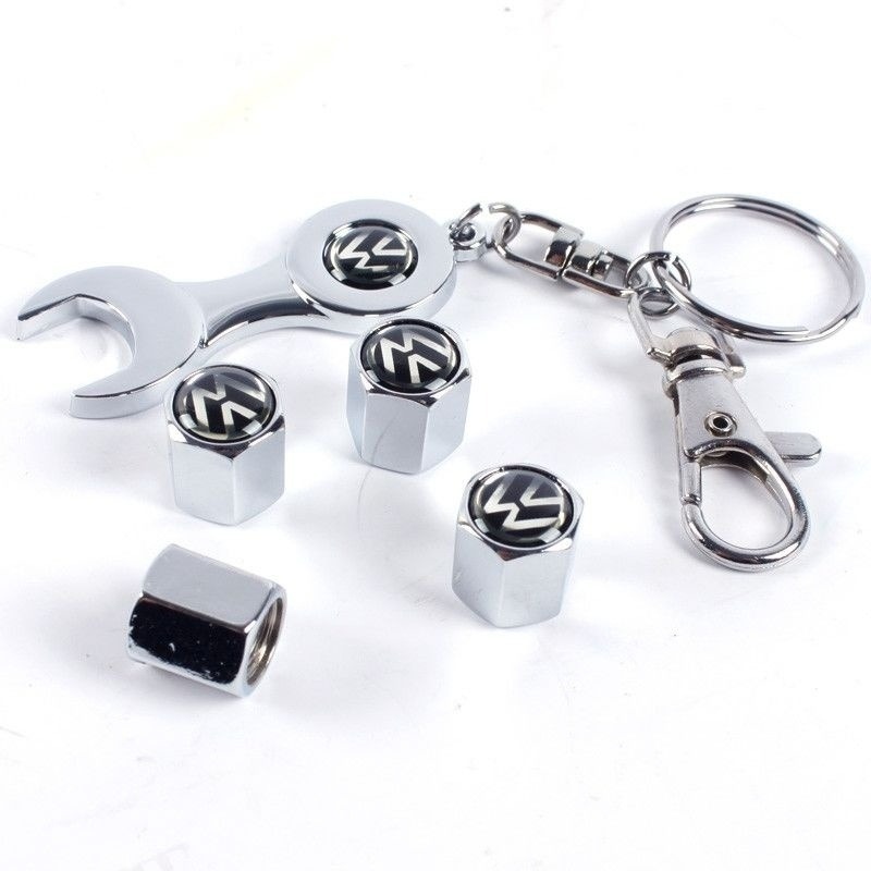 Tapa de Válvula de Neumático de Aluminio Universal con Llavero para Automóvil image 6