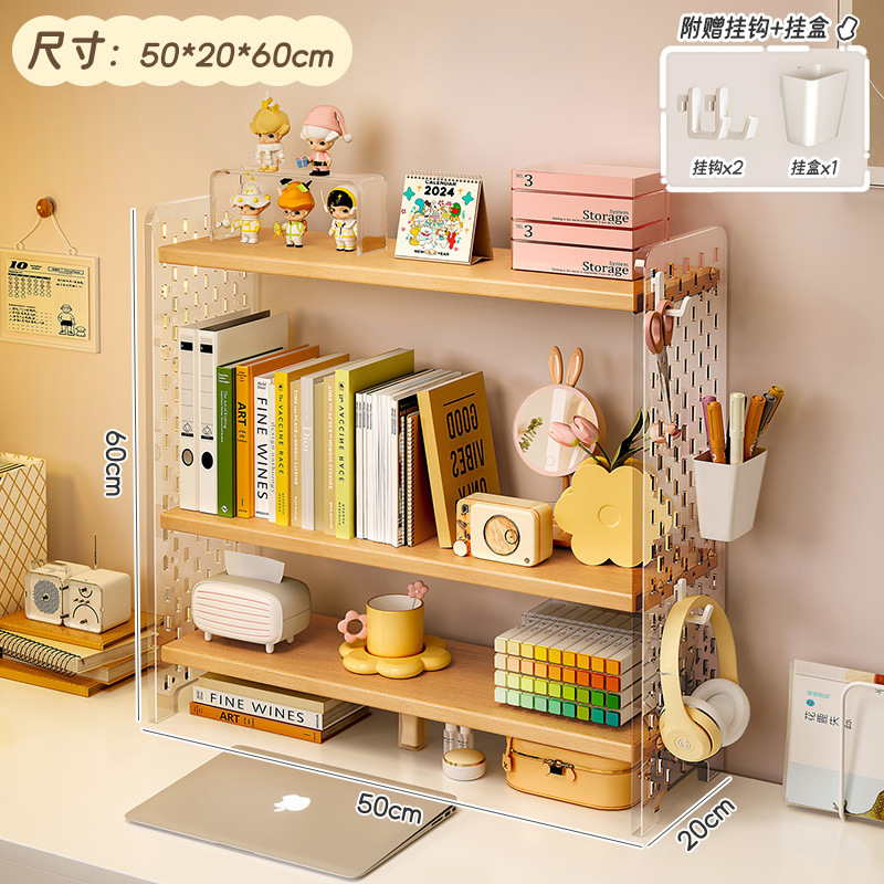 Estante de almacenamiento de acrílico mesa de estantería de escritorio Tabla de agujeros organizador de múltiples capas estantería escritorio artefacto de almacenamiento