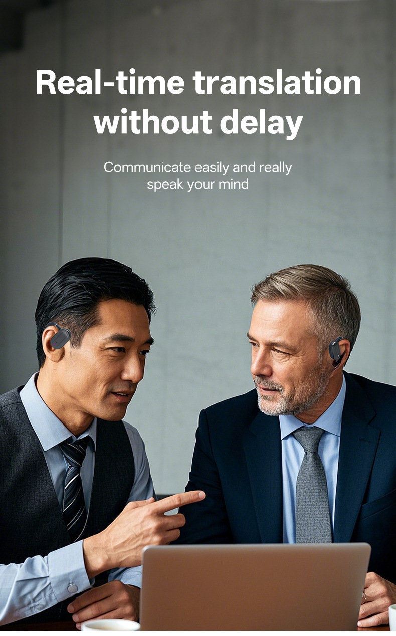 跨境新款智能蓝牙耳机翻译机同声传译灵敏蓝牙通话听歌蓝牙.jp