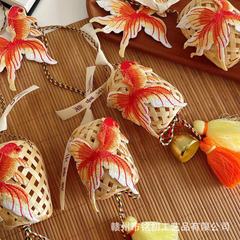 2025中秋节国风竹灯笼锦鲤挂件传统手工艺品伴手礼活动diy材料包