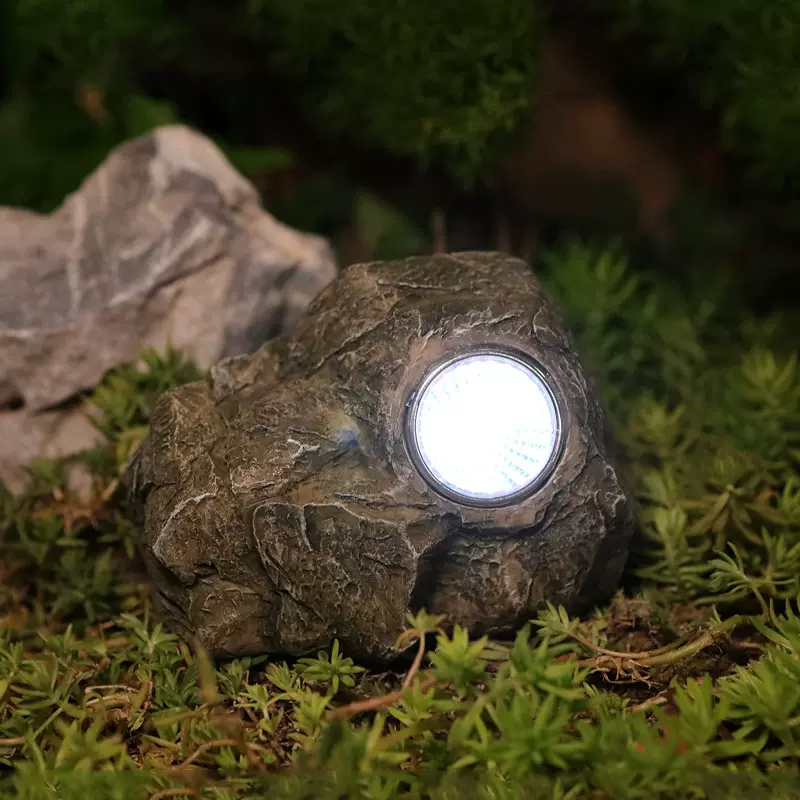 跨境太阳能钥匙盒隐藏收纳摆件户外花园仿真创意小石头钥匙隐藏器