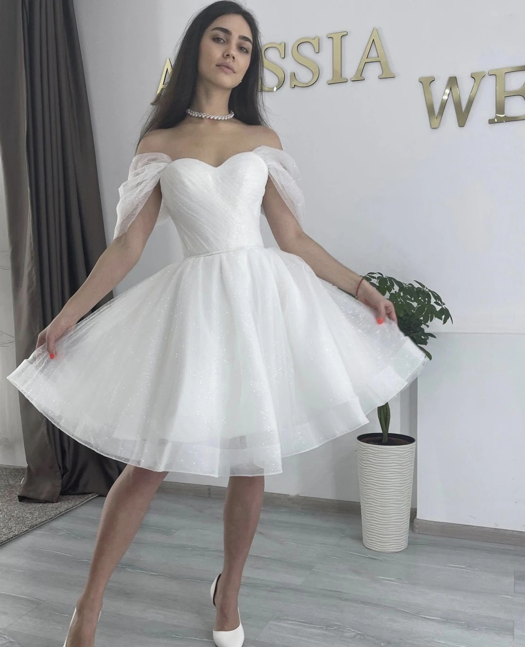 Women's Clothing 2024 new style light wedding dress one shoulder super fairy slim princess puffy skirt go out gauze forest travel wedding dress_voghion.com