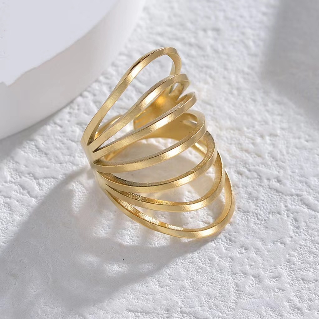 Simple Style Geometric Solid Color Stainless Steel Plating Open Rings display picture 3