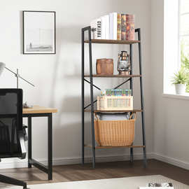 亚马逊批发梯形铁艺置物架简约多层储物架铁艺书架花架客厅落地架