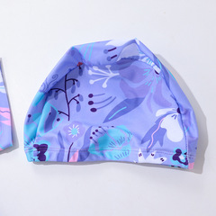 Factory wholesale flowers children swimming cap for boys and girls, non-pressing head comfortable ear-protecting cute swimming cap for babies, fabric hat