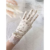 Солнцезащитные перчатки женская весенняя летняя езда на открытом воздухе тонкий хлопок дышащий сенсорный экран противоскользящий вождение на электромобиле с короткими облаками