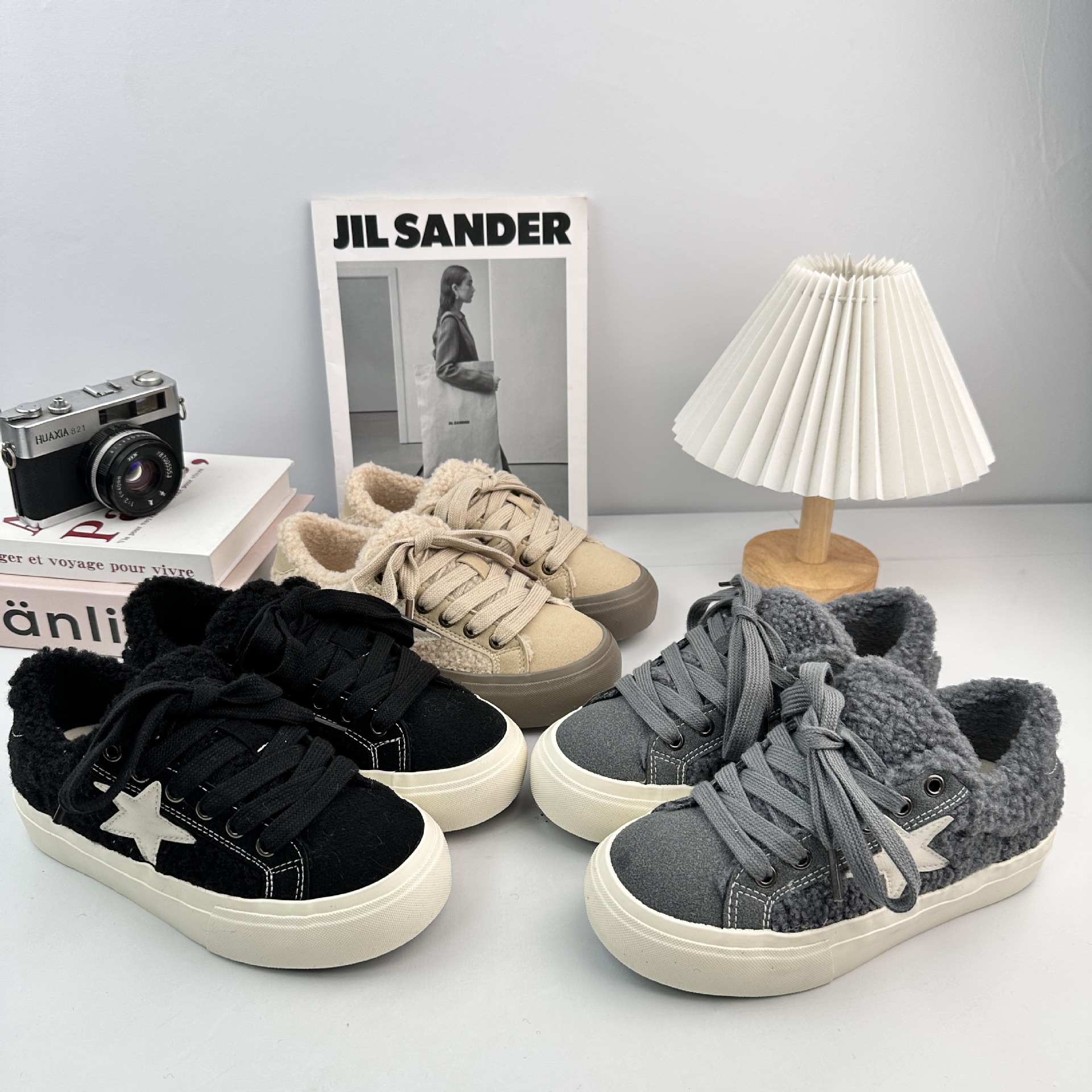 Yuanbo estudiantes lindos zapatos de lona calientes de ternero para mujeres 2025 invierno nuevo estilo coreano de zapatos de skate de ternero