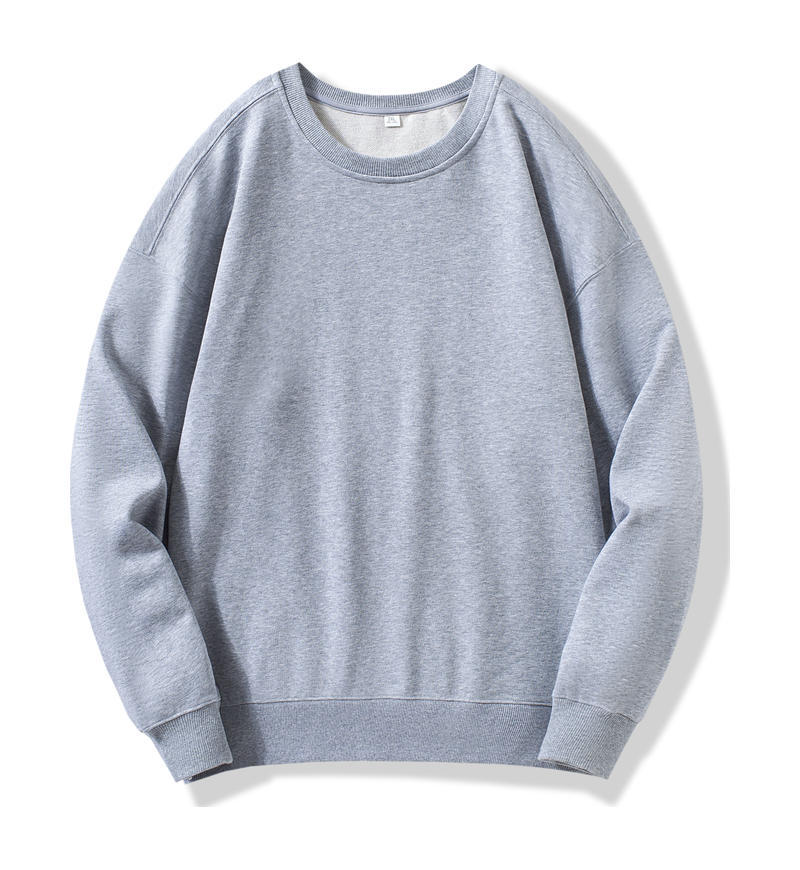 Camiseta de cuello redondo de algodón personalizada impresión LOGO manga larga pesada oversize suelta impresión de camisa cultural de tendencia nacional